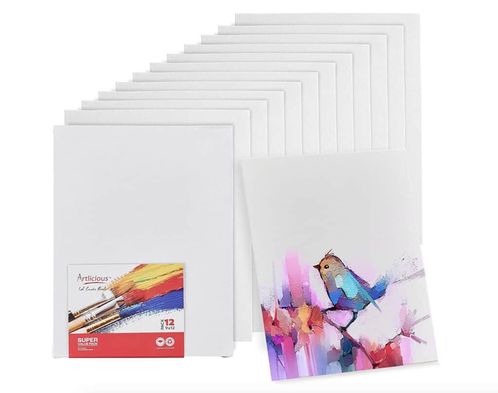 canvas pack of 12 for art supplies