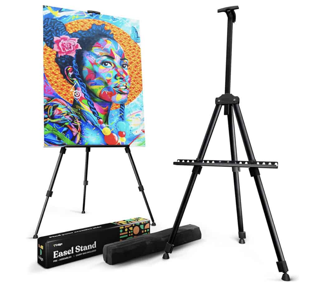 portable easel stand for painting and artist supplies
