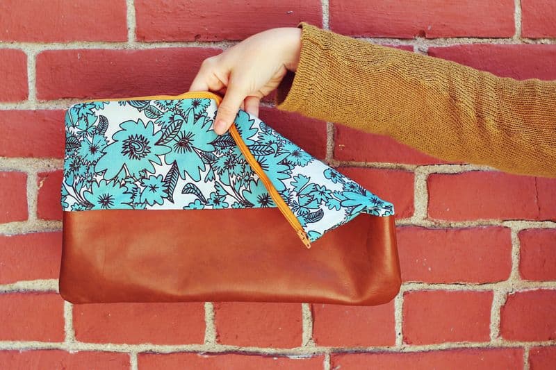 Cotton Leather Clutch DIY A Beautiful Mess