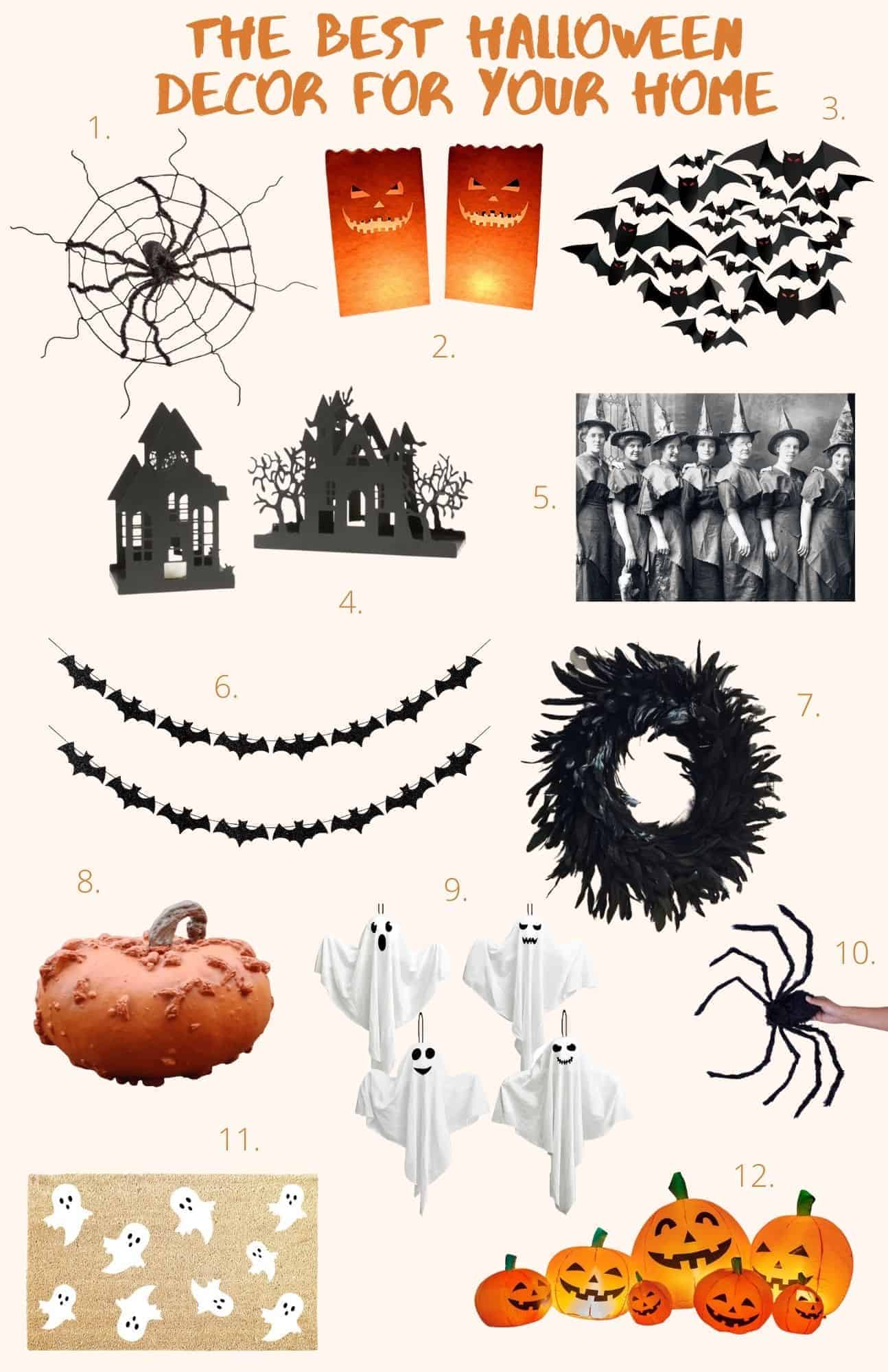 Halloween decoration collage for your home