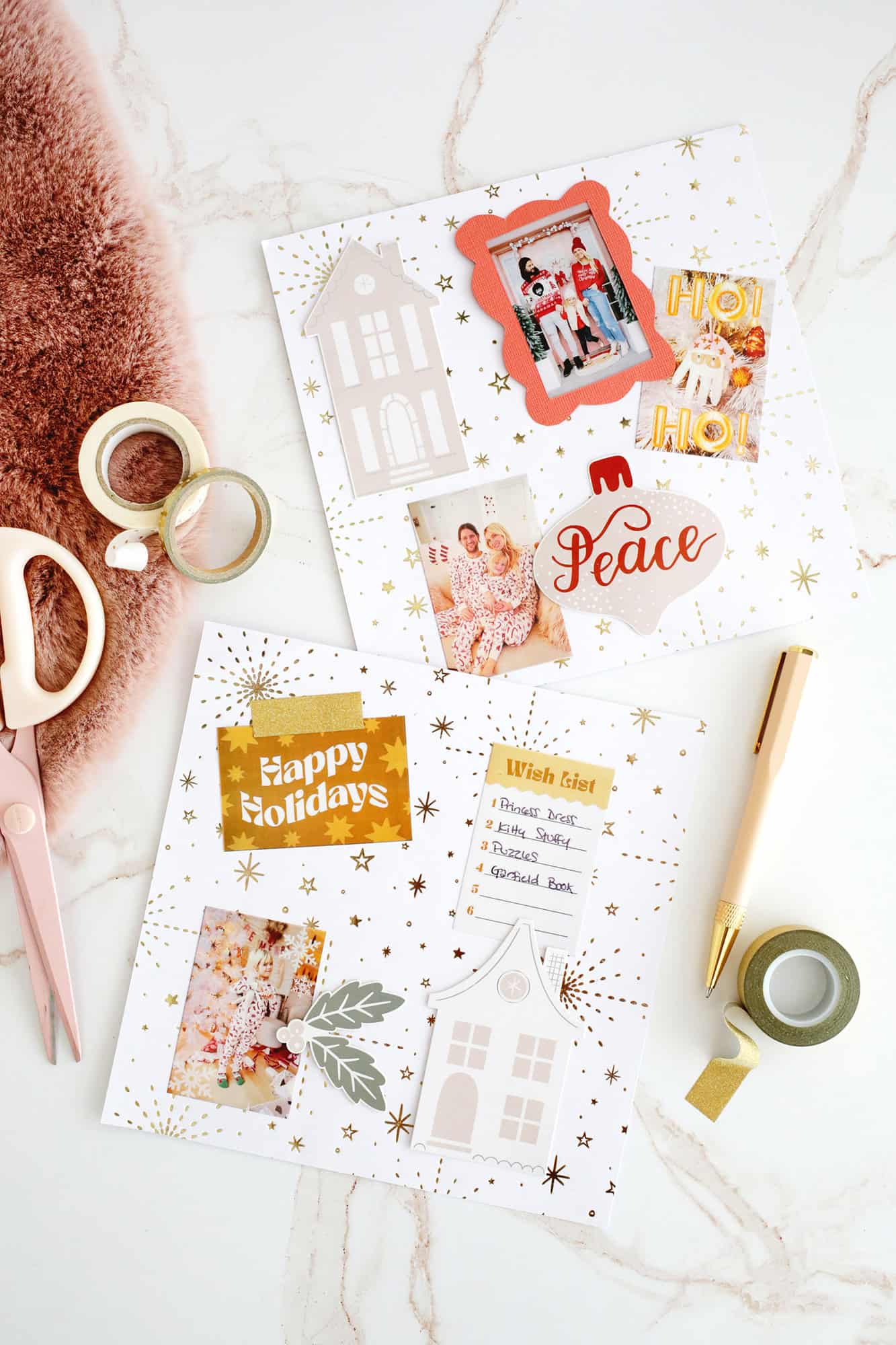 easy scrapbooking idea with photos and stickers