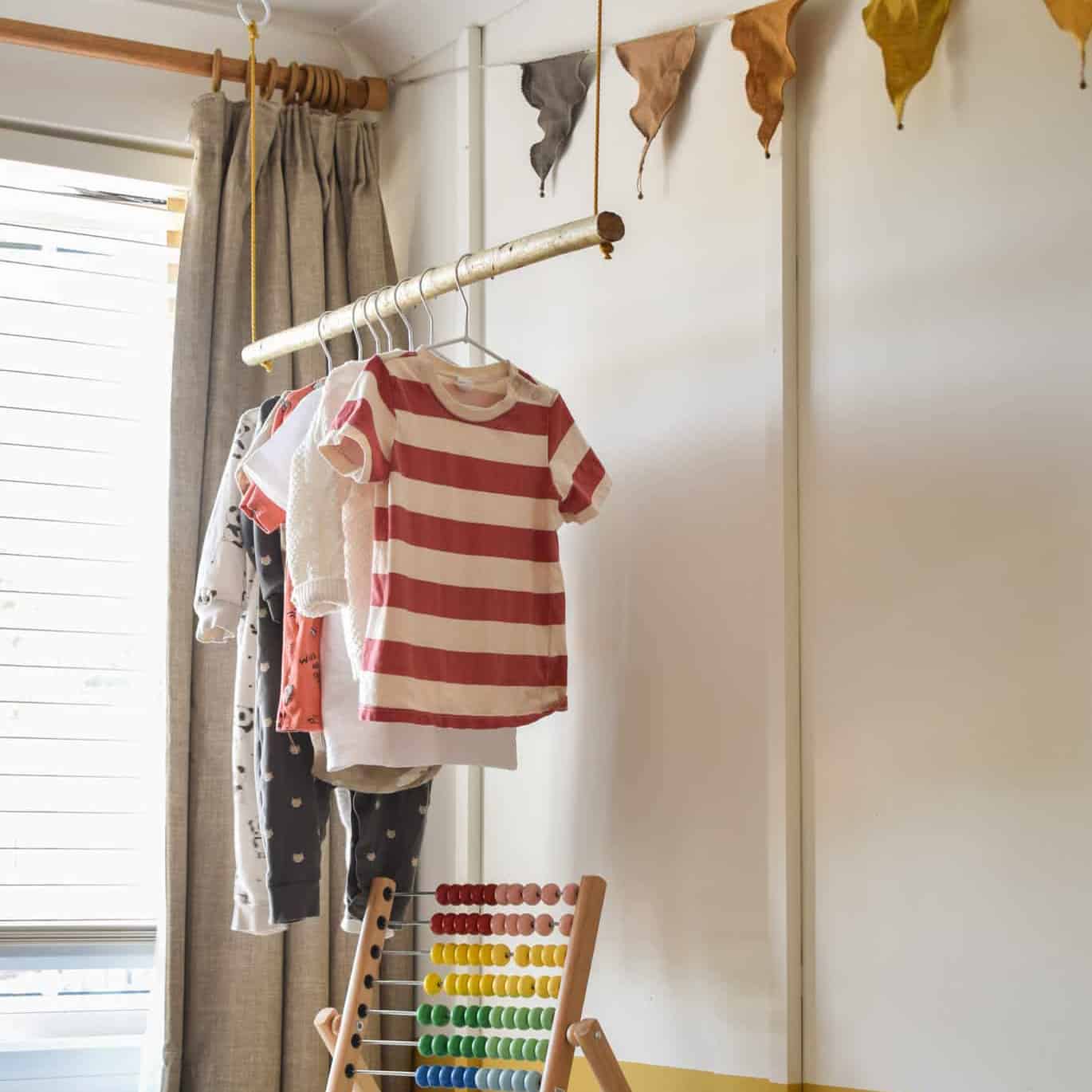 DIY Hanging Clothes Rail - A Beautiful Mess