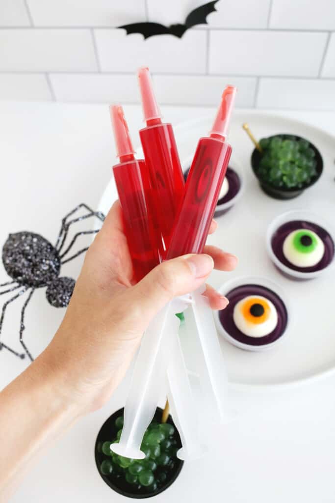 seringas de gelatina para o Halloween