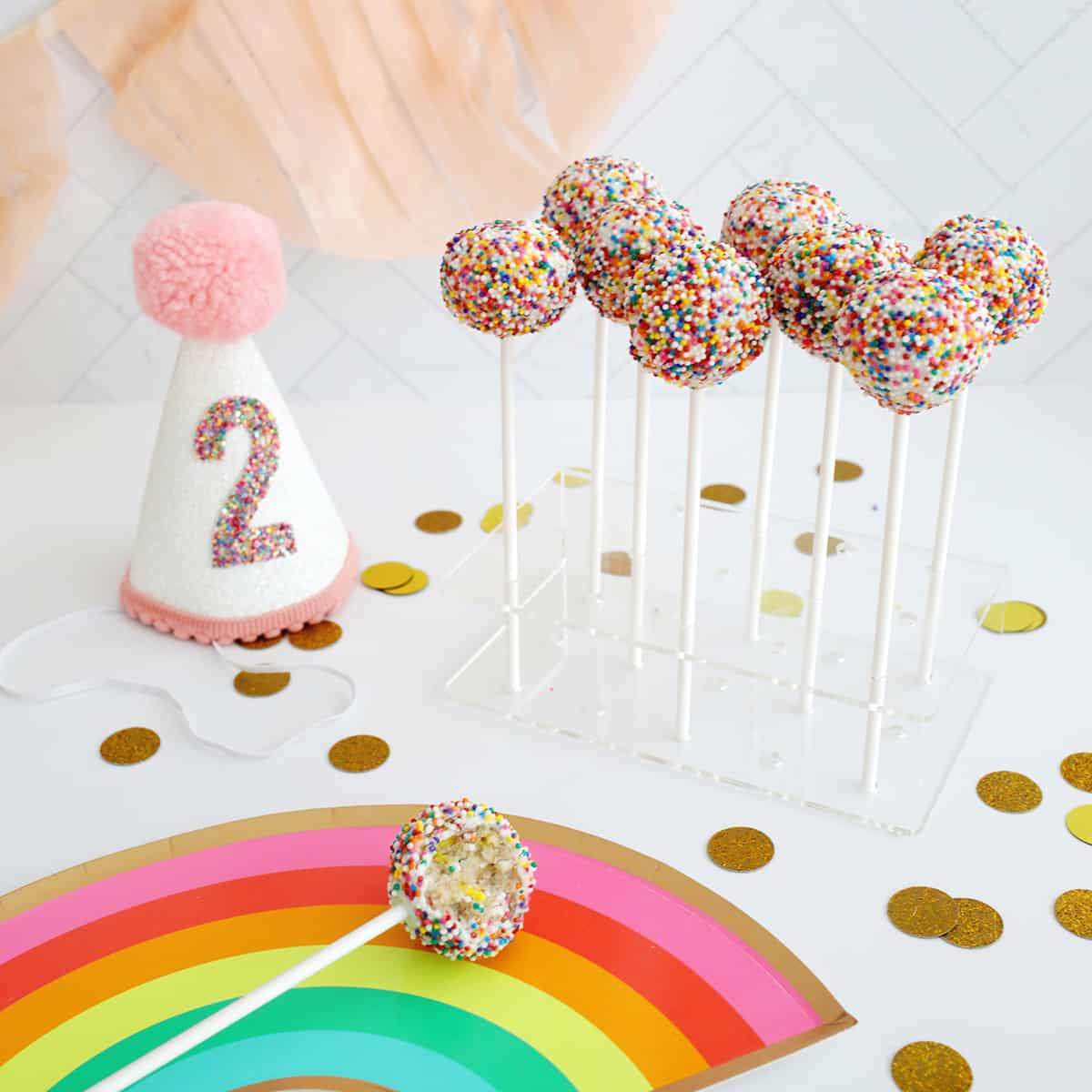birthday cake pops sprinkles easy funfetti