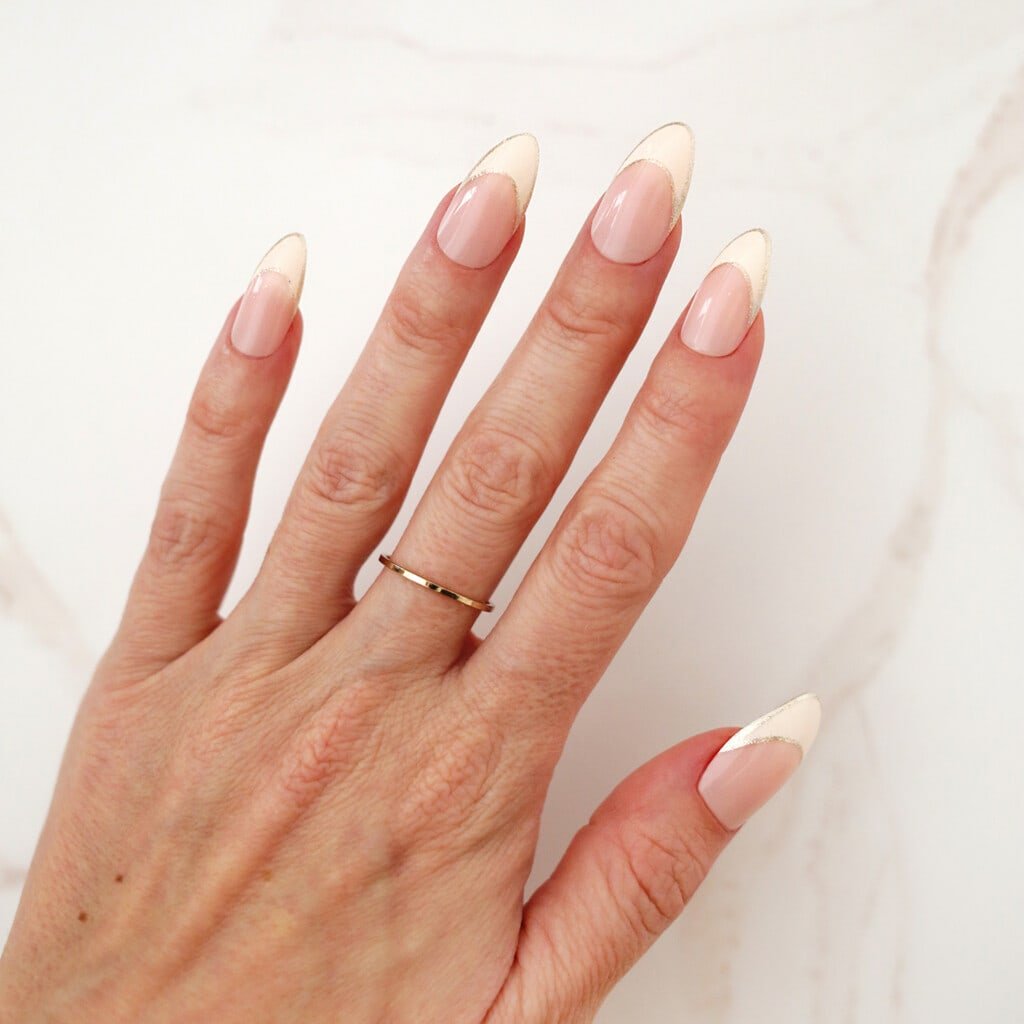 glitter french tips christmas nail design