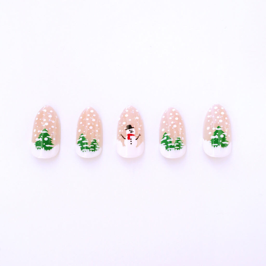 snowman nail design for christmas