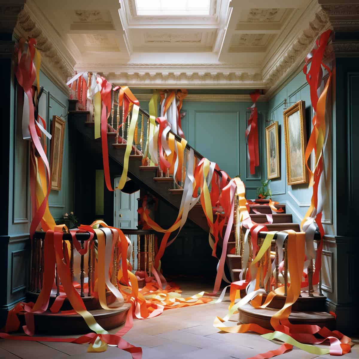 Ribbons on staircase