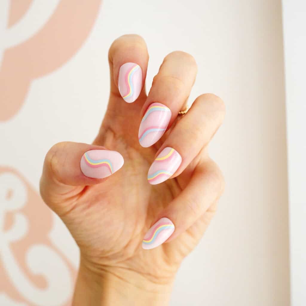 rainbow nail waves spring manicure