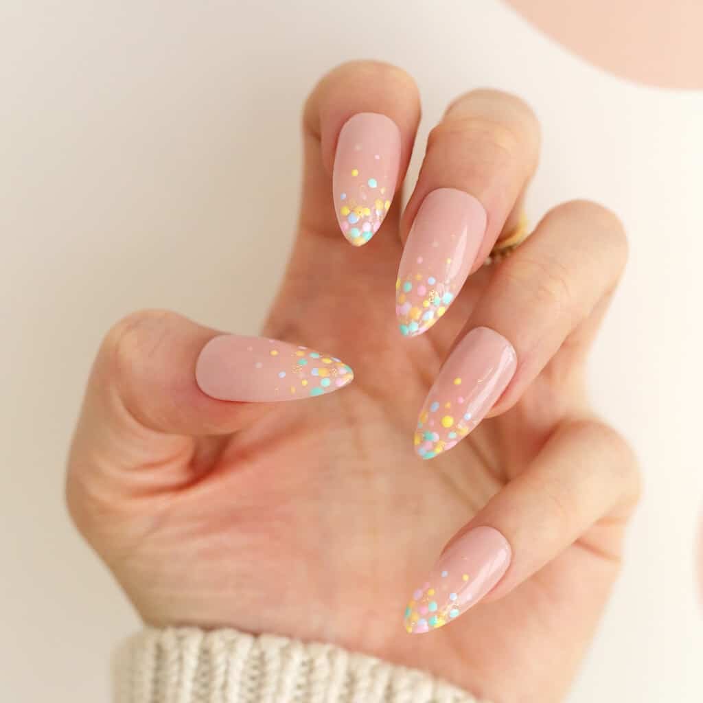 pastel dots easter spring nails