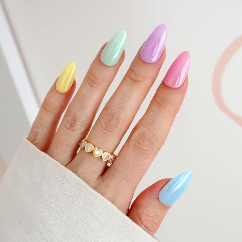 chrome pastel easter spring nails