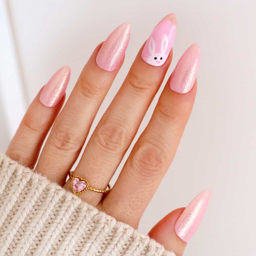 easter bunny spring pink nails
