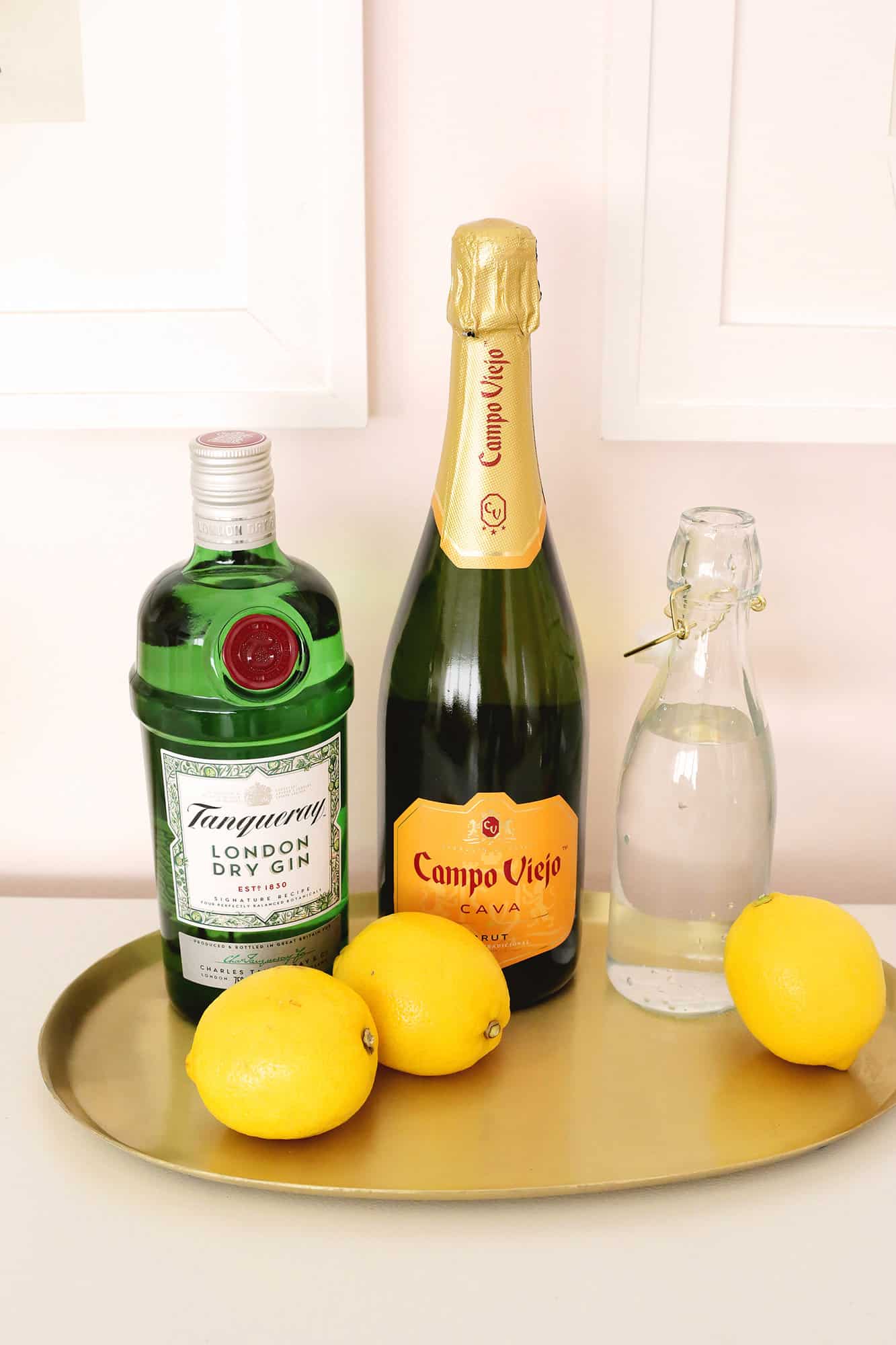 ingredients for french 75 cocktail