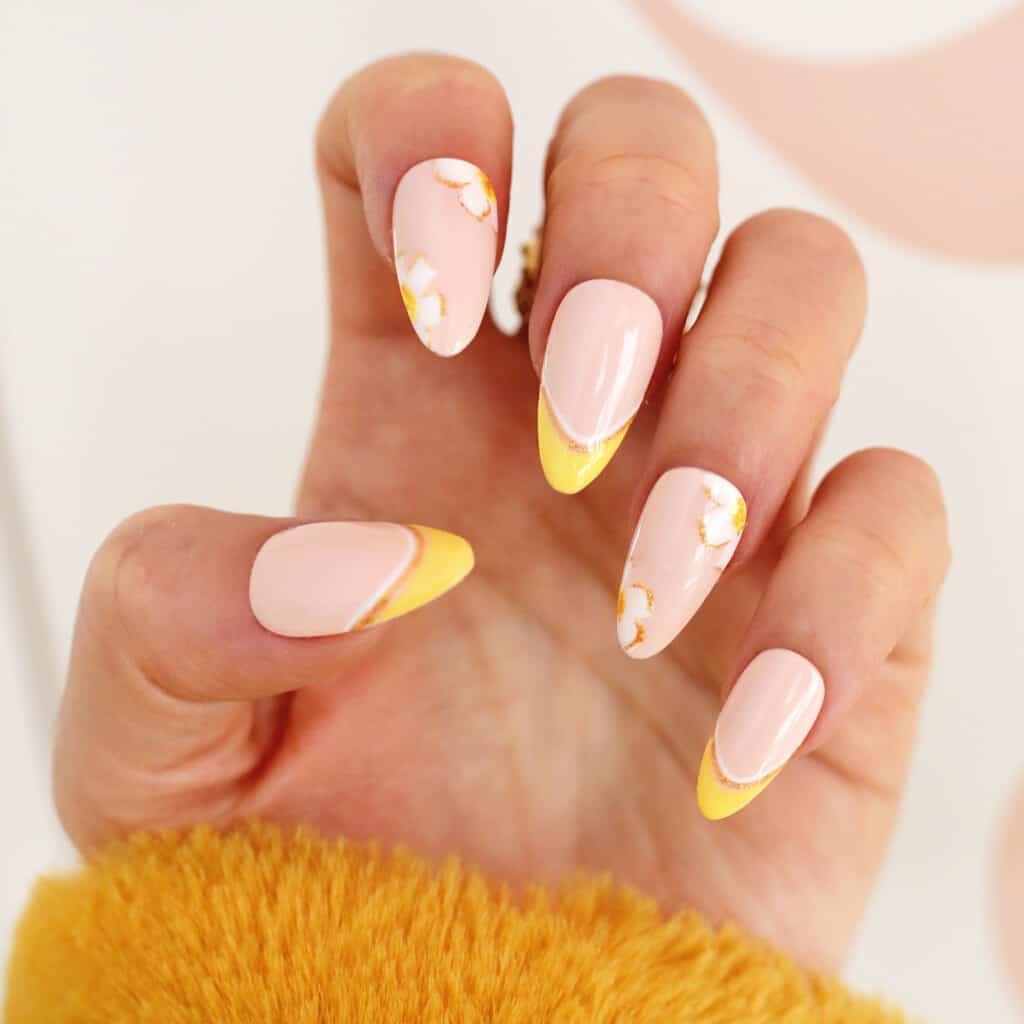 yellow spring easter nails