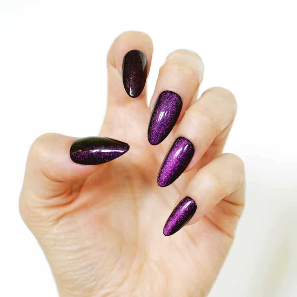 purple sparkle halloween nails
