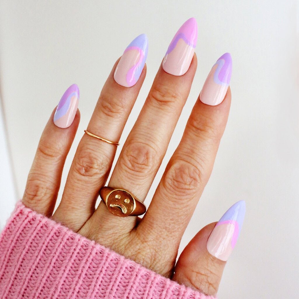 purple and pink summer spring nails