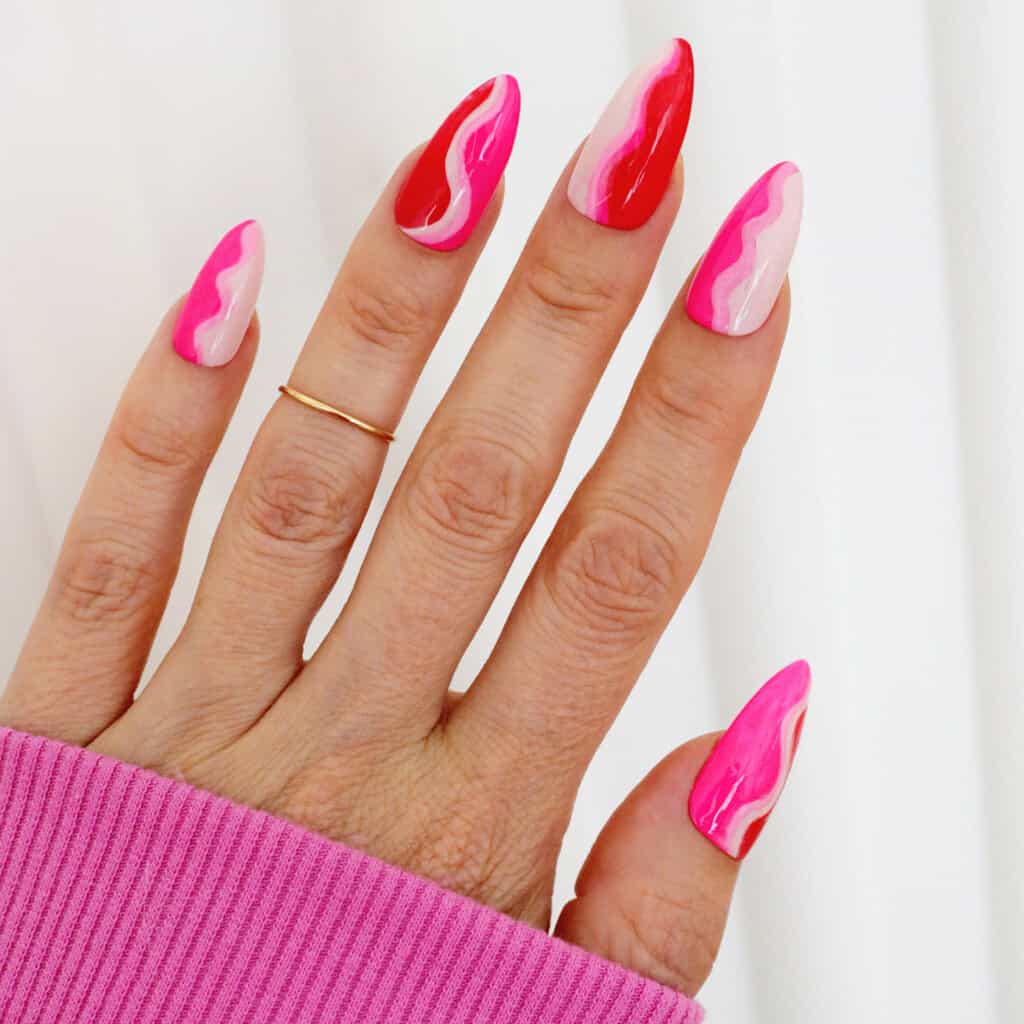 pink wave nails