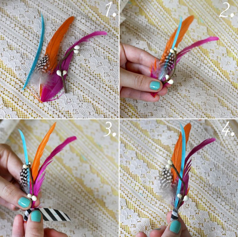 Feather boutonniere