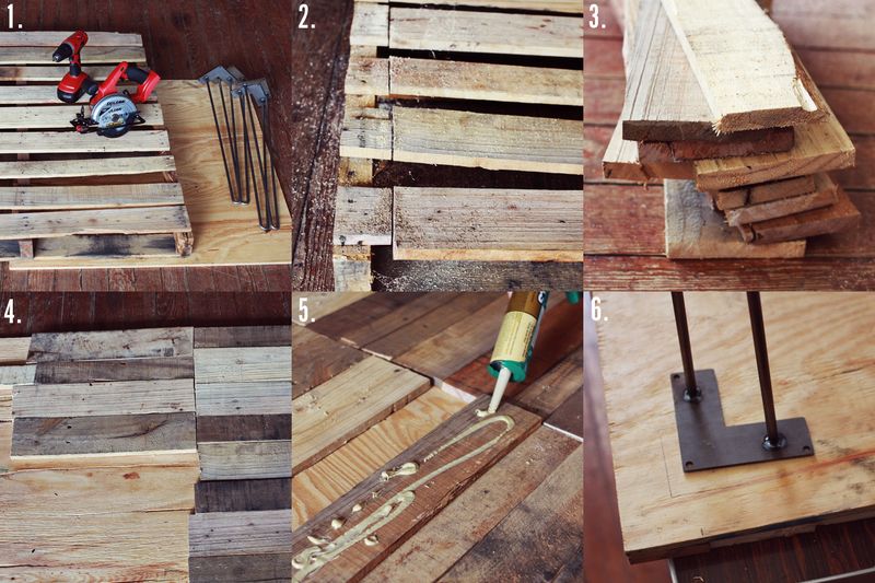 Wood Pallet Table Diy A Beautiful Mess - Diy Pallet Wood Table Top