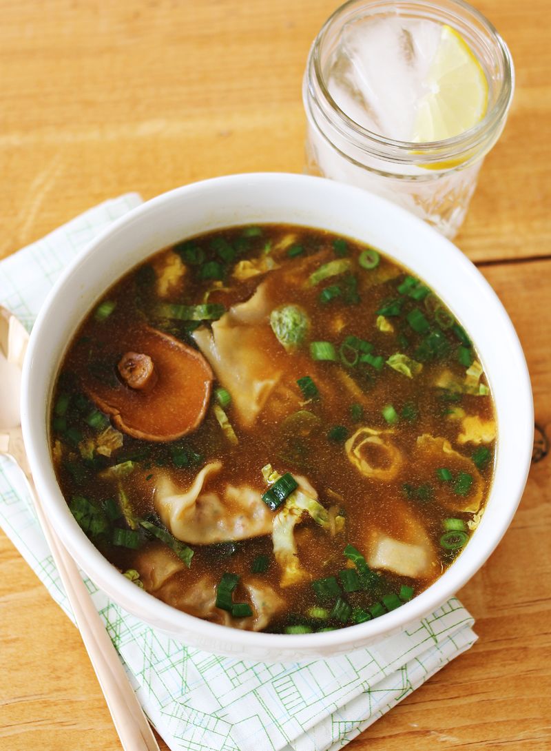 Asian style dumpling soup