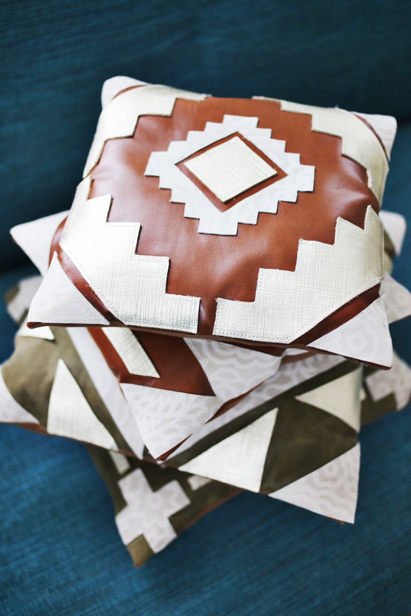 Homemade Leather Pillows