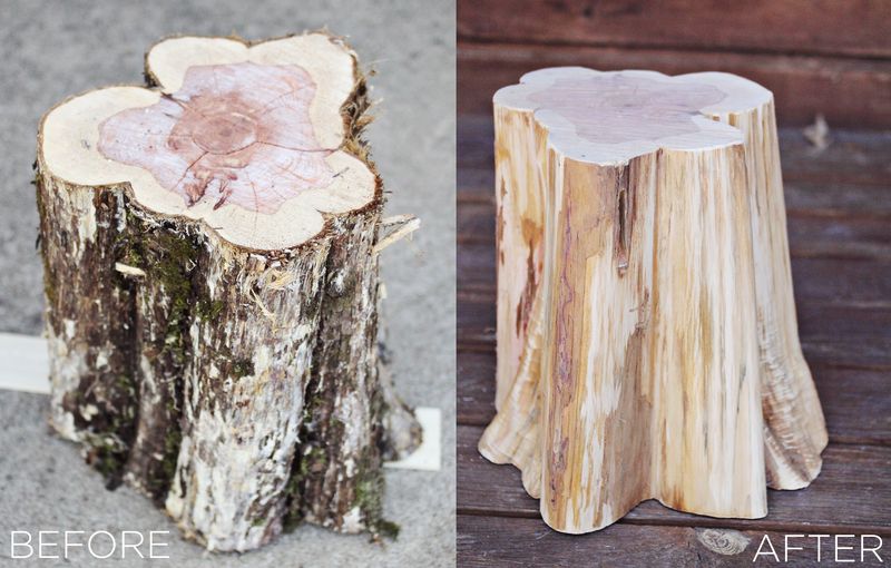 Diy Tree Stump Side Tables A, How To Make A Coffee Table Out Of Stump