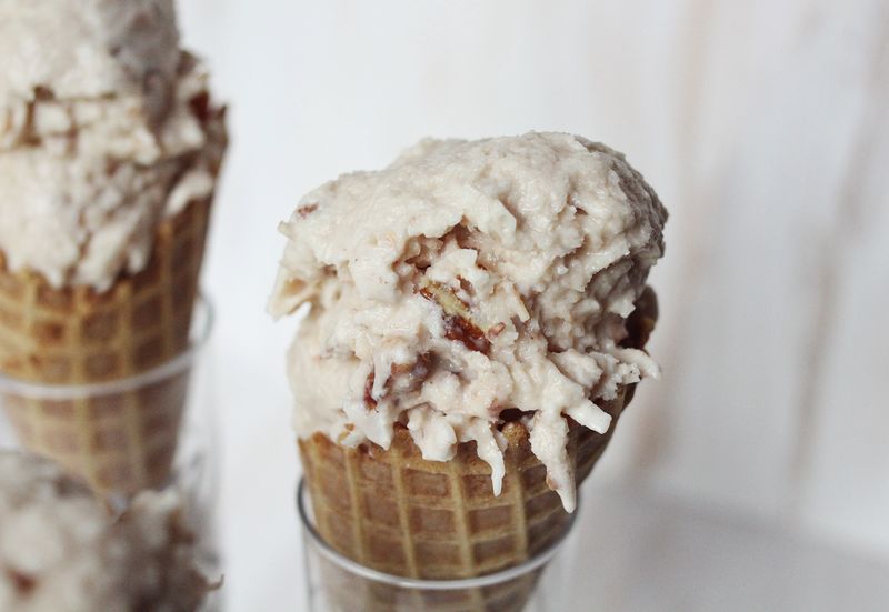 Toasted coconut and candied pecan ice cream www.abeautifulmess.com  