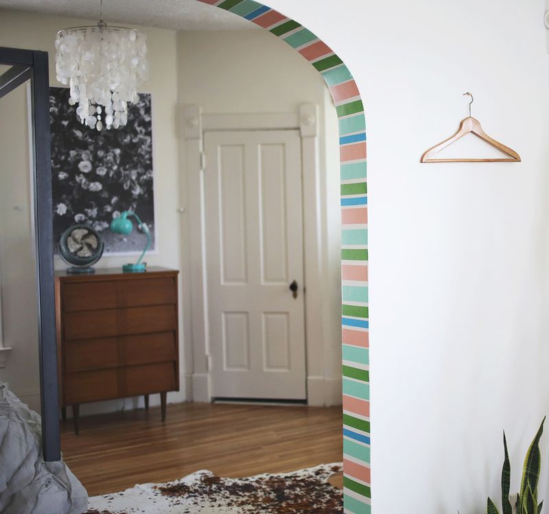 Washi Tape Stripe Doorway DIY 