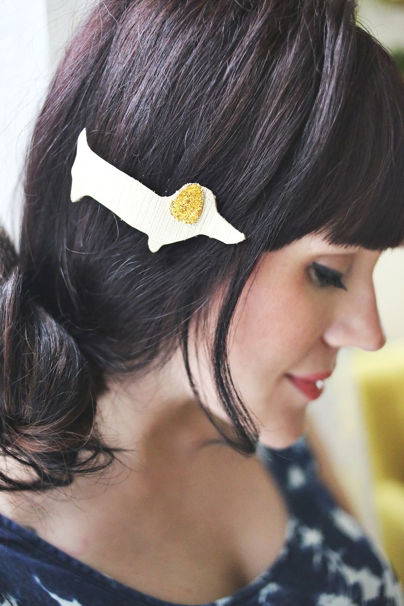 Let's Make Leather Hair Clips! www.abeautifulmess.com   