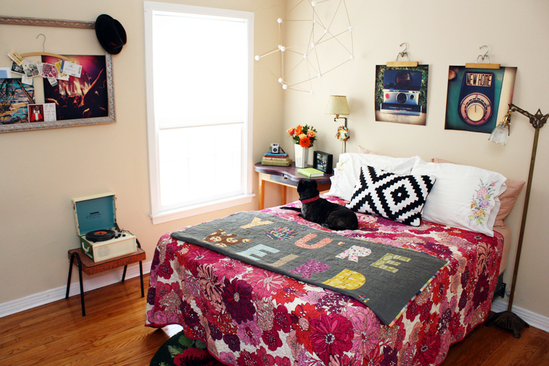 Love this eclectic bedroom!