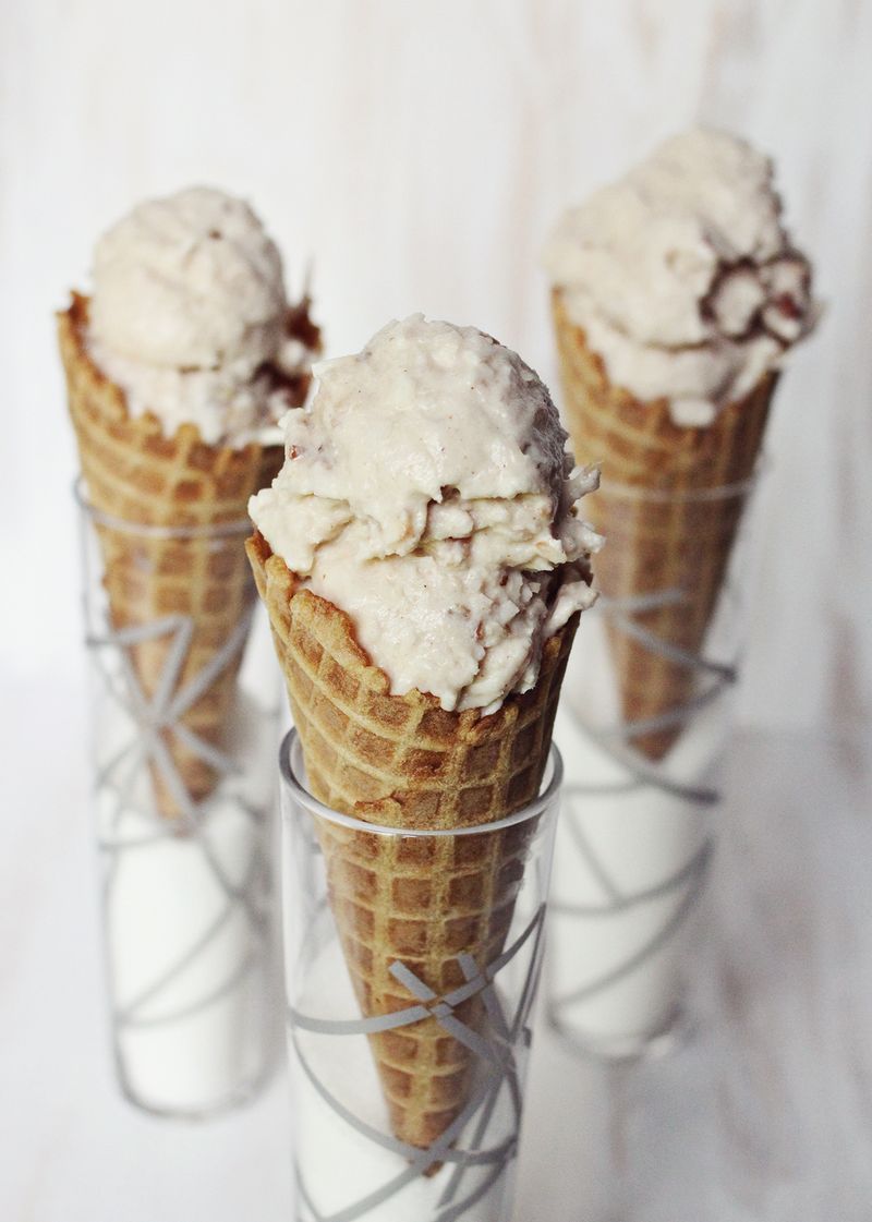 Toasted coconut and candied pecan ice cream www.abeautifulmess.com