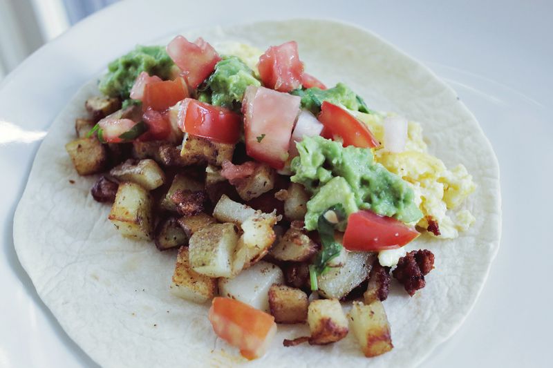 Chorizo and Potato Breakfast Tacos abeautifulmess.com 