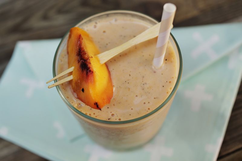 OMG- a grilled peach smoothie?! abeautifulmess.com      