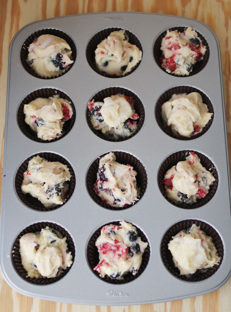 Triple berry muffins abeautifulmess.com       