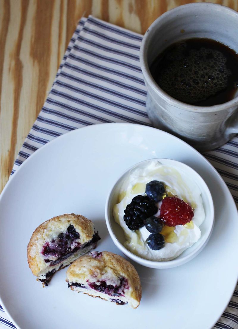 Triple berry muffins abeautiful.com