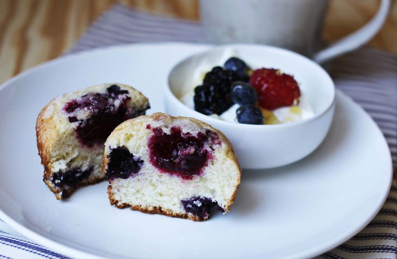 Triple berry muffins abeautifulmess.com 