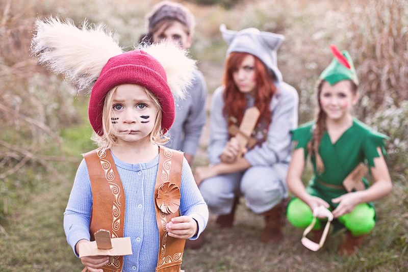 Adorable Peter Pan and the Lost Boys family costume