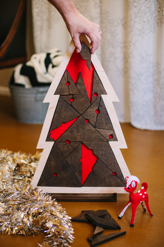 Geometric Christmas Tree Puzzle abeautifulmess.com 