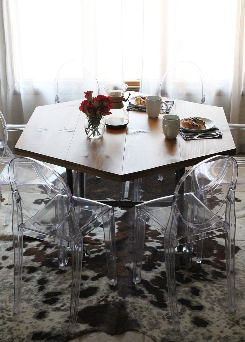 Diy Honeycomb Table With Industrial, Hexagon Dining Room Table