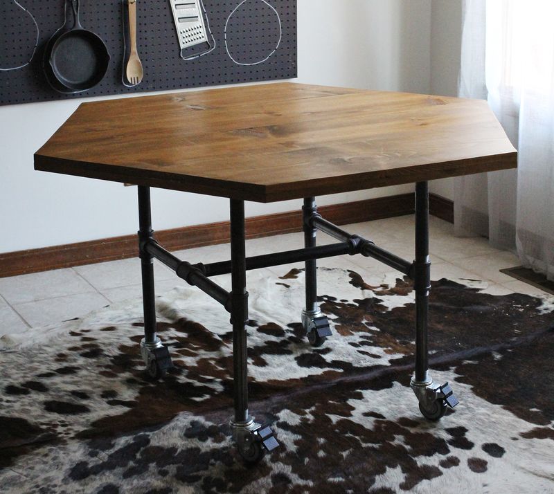 Diy Honeycomb Table With Industrial, Pvc Pipe Table Legs