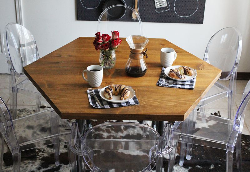 Diy Honeycomb Table With Industrial, Diy Space Saving Dining Room Tables