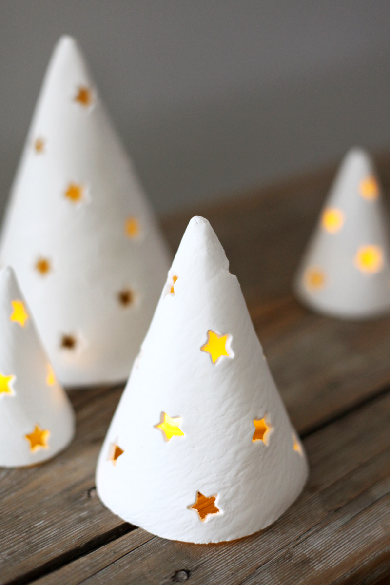 close up of one of the porcelain holiday tree light