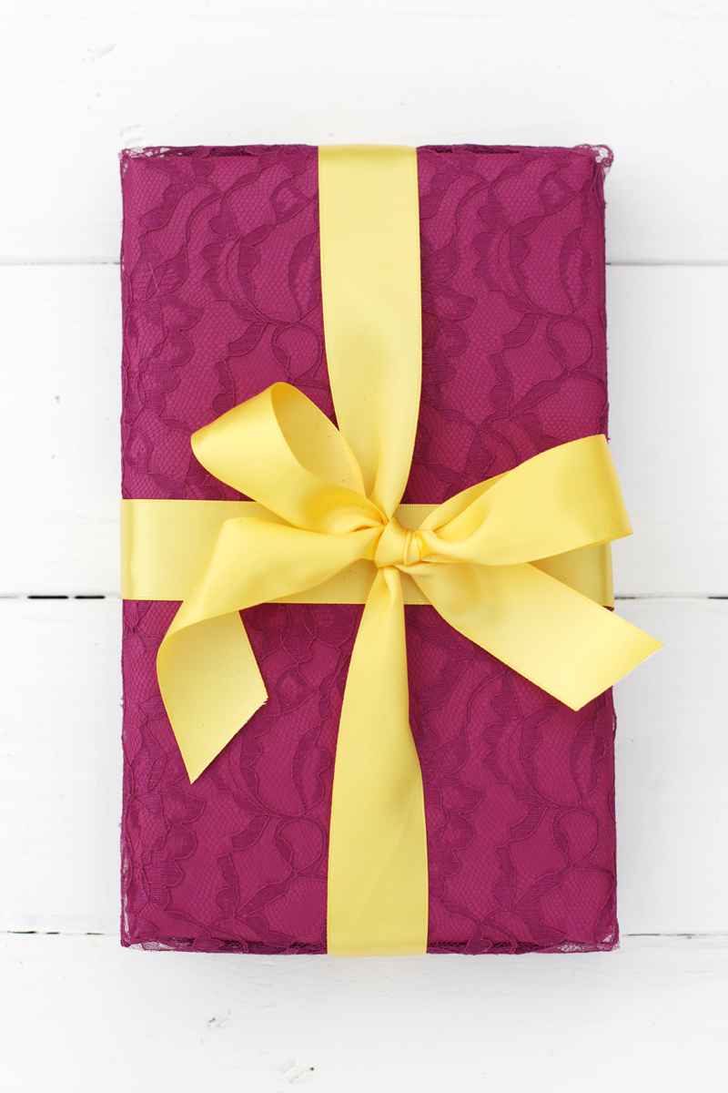 Make your gifts a little fancier by wrapping them in lace!