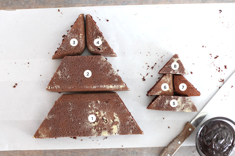 Make this elegant Christmas tree cake from a 9x13 cake and a printable template.