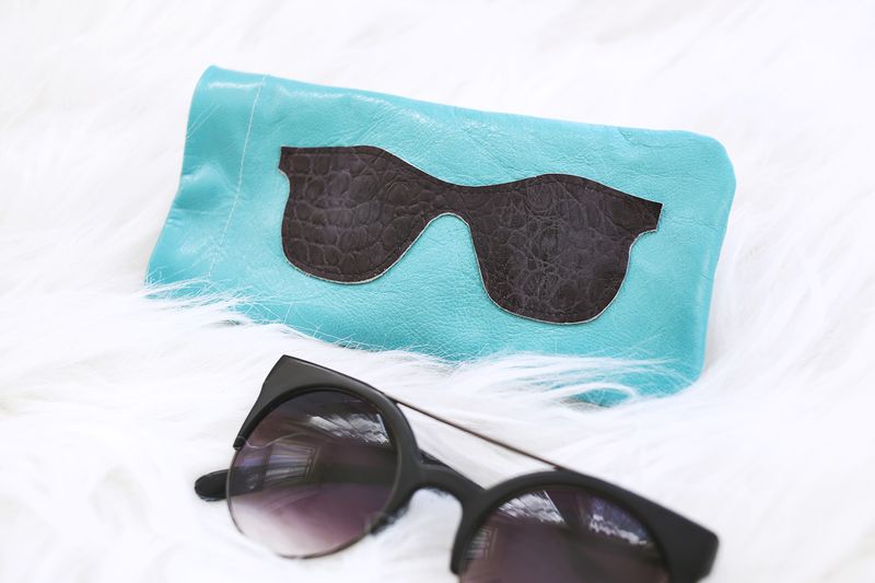 Leather sunglasses holder diy abeautifulmess.com   