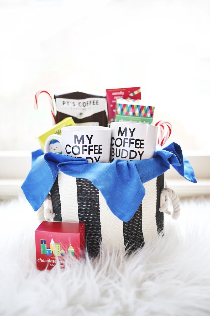 His + Hers Coffee Gift Basket abeautifulmess.com