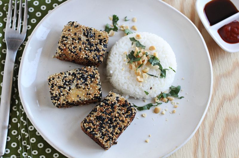 Marinated sesame tofu