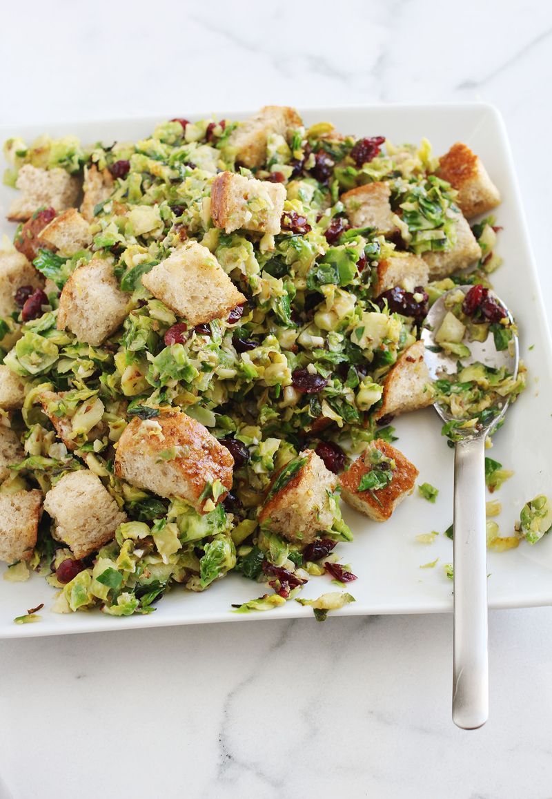 Super healthy and delicious brussels sprout salad