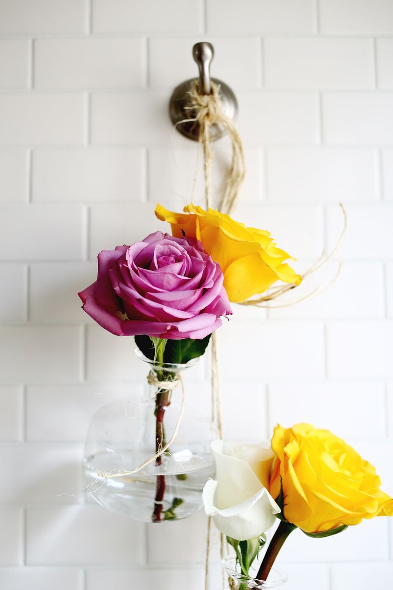 Hanging Vase Display DIY abeautifulmess.com 