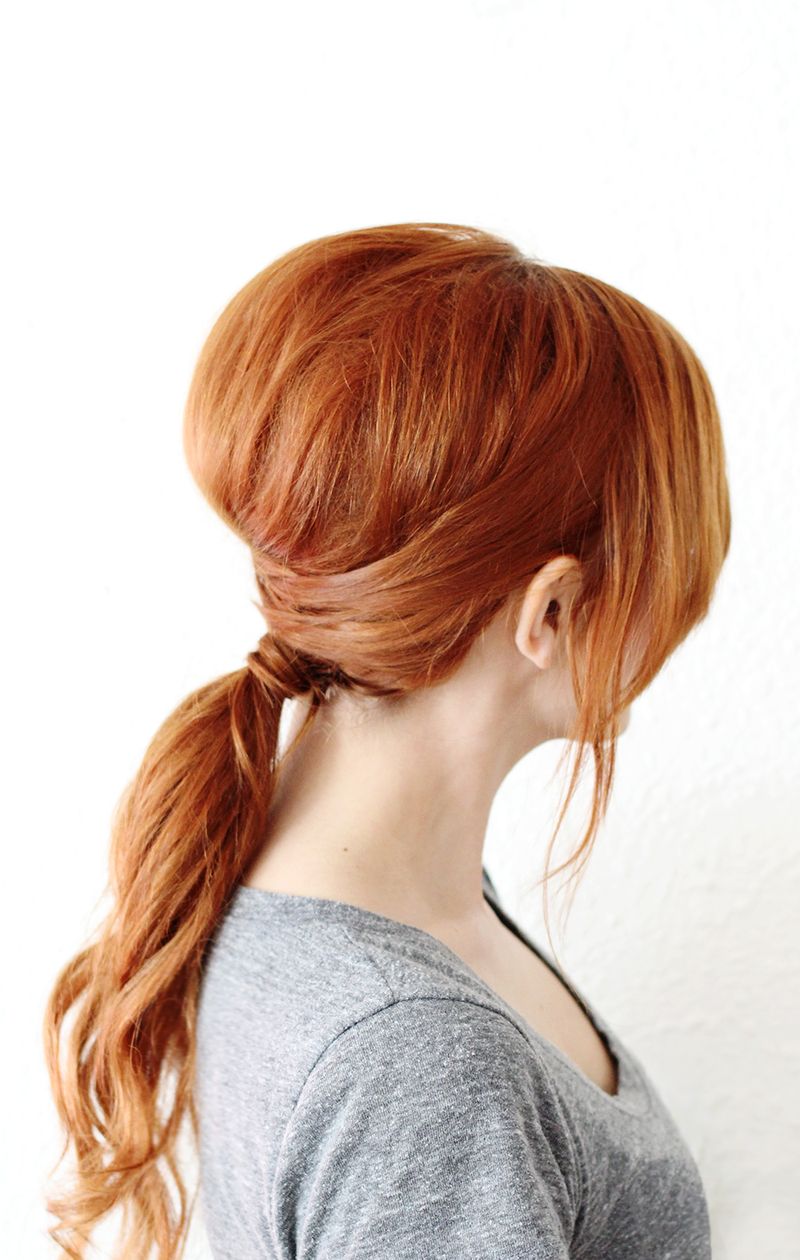 Simple Criss Cross Ponytail (click through for full instructions)