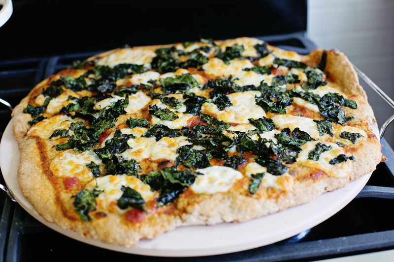 Crispy kale pizza (click through for recipe)